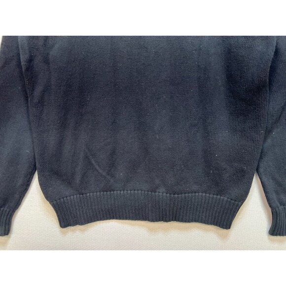 Eddie Bauer Mens Henley Sweater Large Black Pullover Knit Casual Travel Classic - Picture 13 of 13